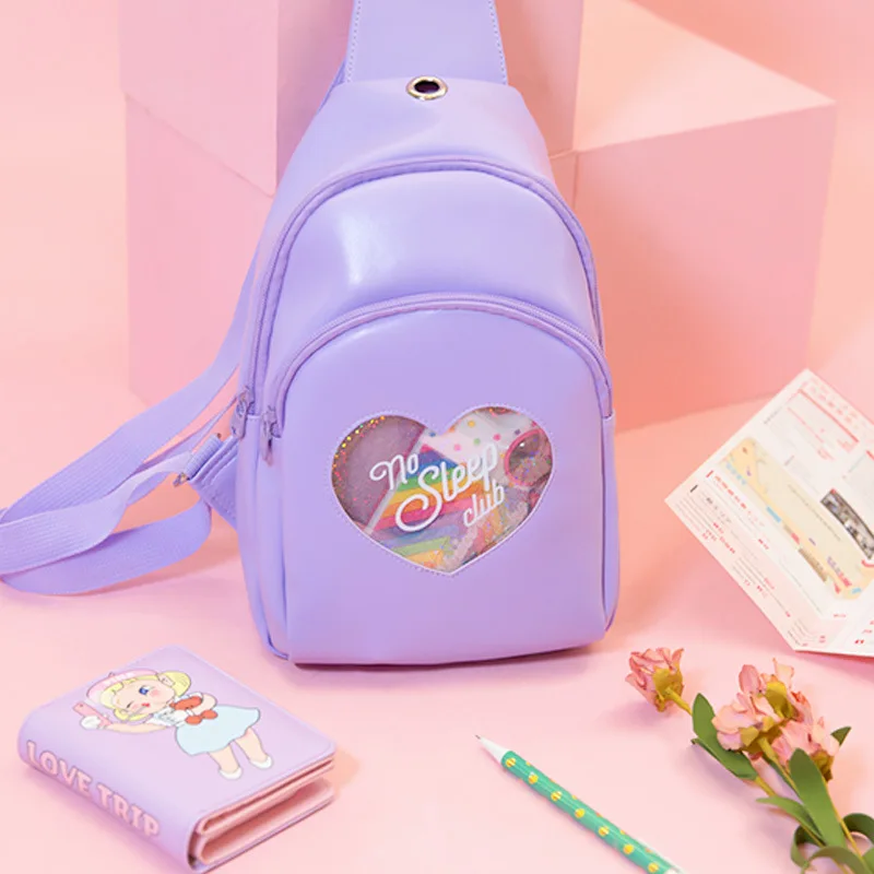 Женская прозрачная нагрудная сумка Milkjoy многослойная мессенджер со стразами для