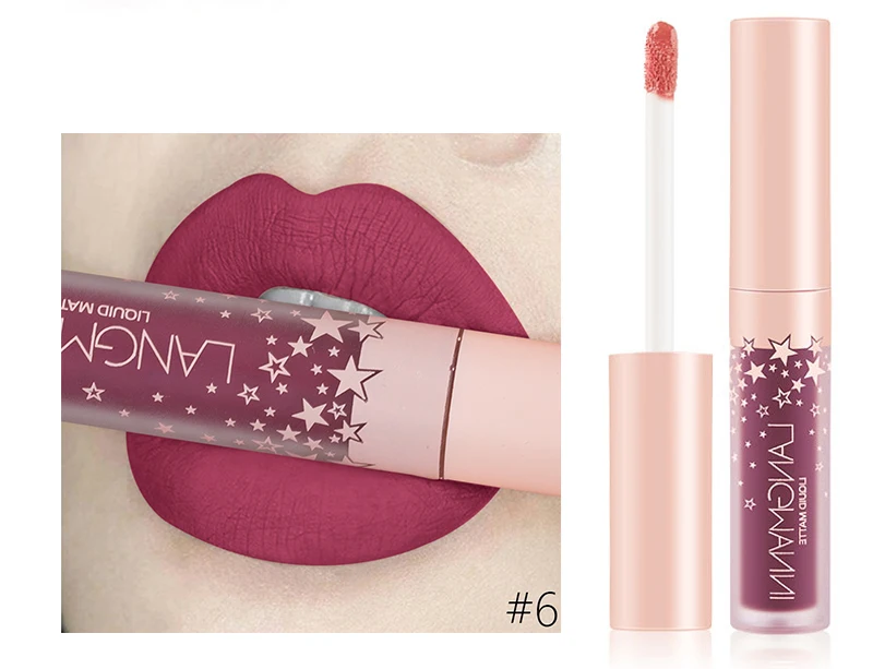 Batom à Prova Líquido de Veludo Kit de Maquiagem Langmanni Matte d' Água Sexy Hot Long-lasting Batom Mate Gloss Labial Conjunto 12 Pçs - Set 12 Beleza e saúde