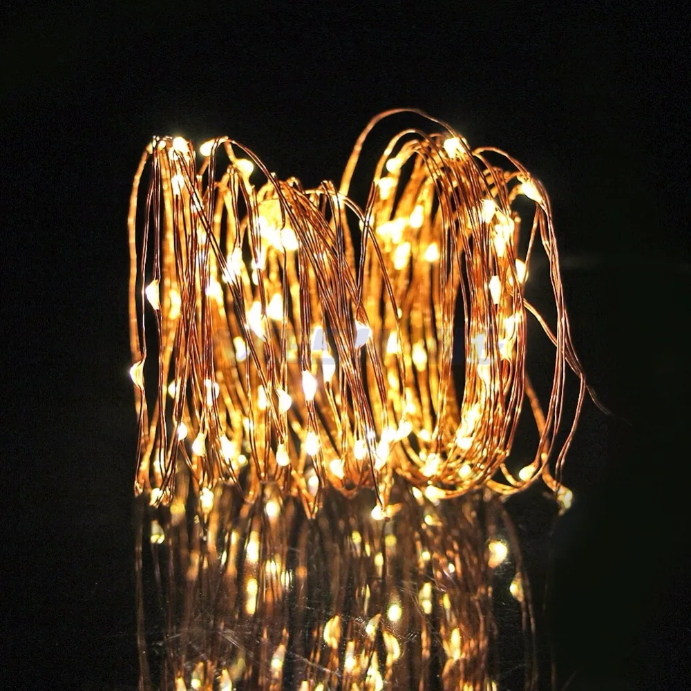 

AXESHINE Christmas Lights 3 Colors 10m 100 LED Copper LED String Light Starry Lights + Power Adapter (US,EU Plug) Holiday Lights