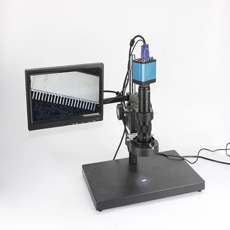

2MP 1080P CMOS HDMI Microscope Camera For Industry Lab PCB USB Output Video Recorder + C-mount Lens + 56 LED Ring Light + Stand