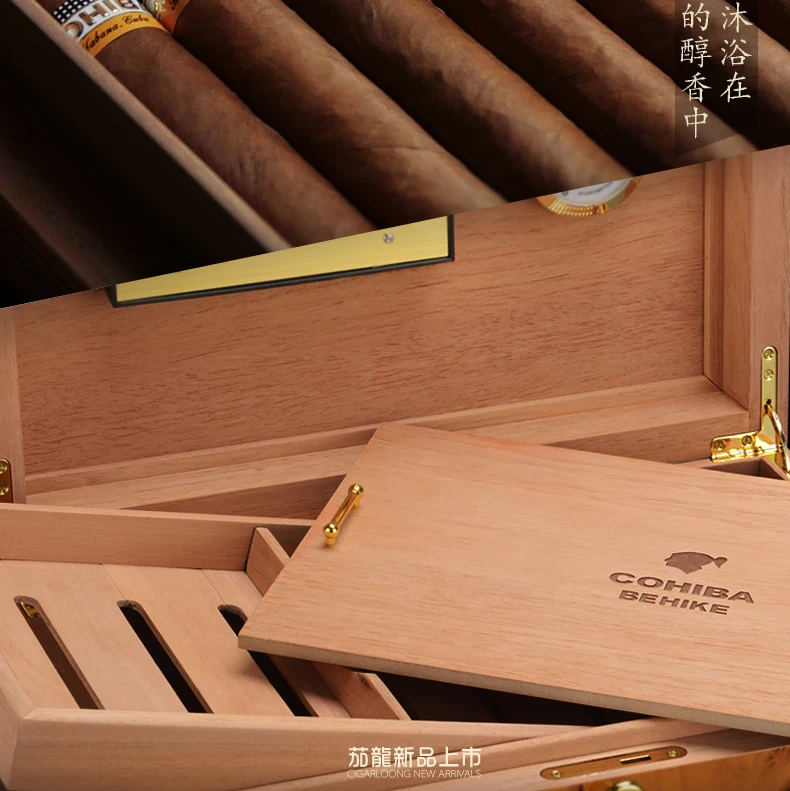 CIGARLOONG коробка для сигар деревянная сигара дисплей коробка humidor для сигар с ручкой увлажнитель для сигар HH-9002