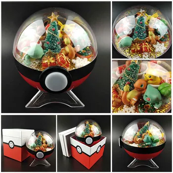 

10cm Japanese Anime XY pokeball Eevee Squirtle Pikachu Bulbasaur Charizard Monster Merry Christmas Gift Collection Pocket Toys