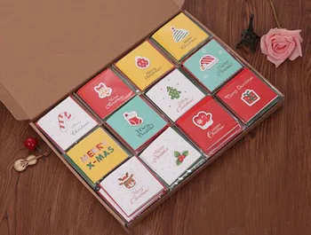 

Ynaayu 10pcs/lot Merry Christmas Small Greeting Cards Kids Mini New Year Postcard Gift Card Xmas Thanks Cards