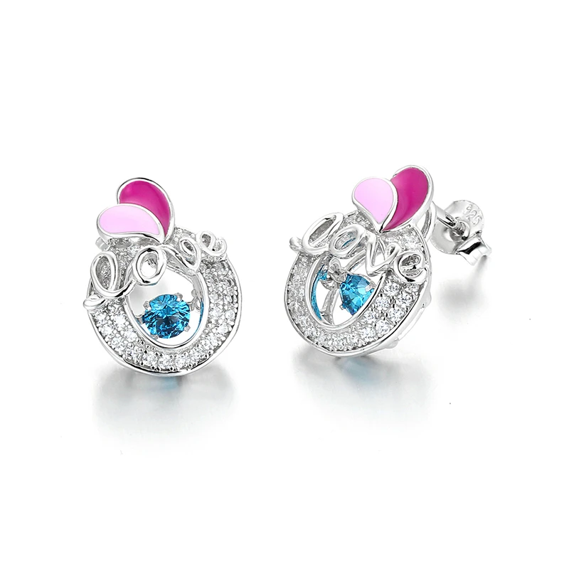 

2017 Spring New Arrival 925 Sterling Silver Earring Dancing Stone Water Drop Zircon Earring For Women SEG1135W-BH30