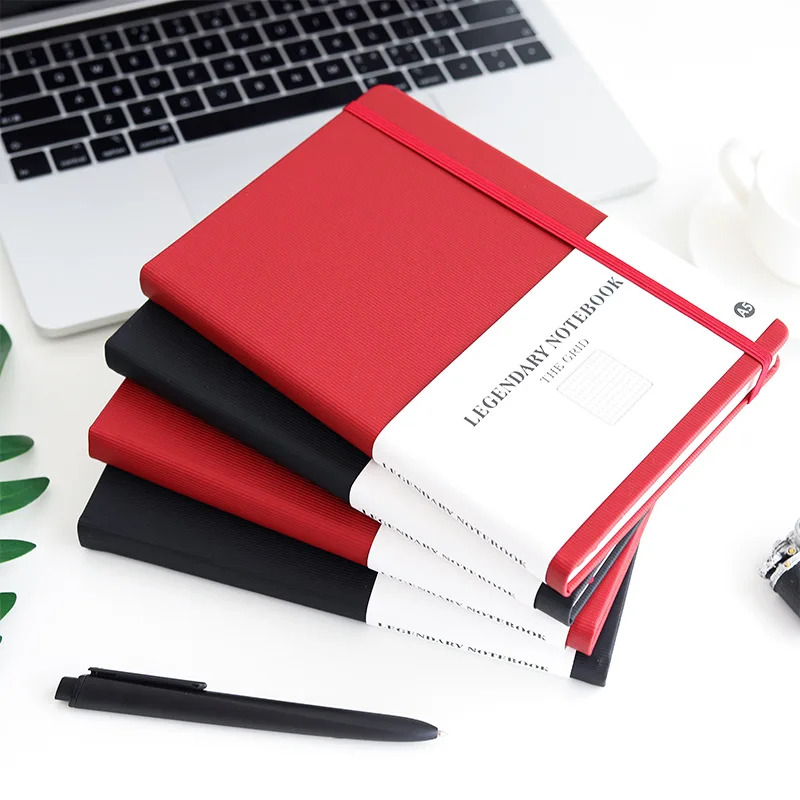 

192 Pages PU Strap Notebook A5 Grid/Line Diary Agenda Line Bujo Paper Notepad Scrapbook Travel Diary School Office Supplies