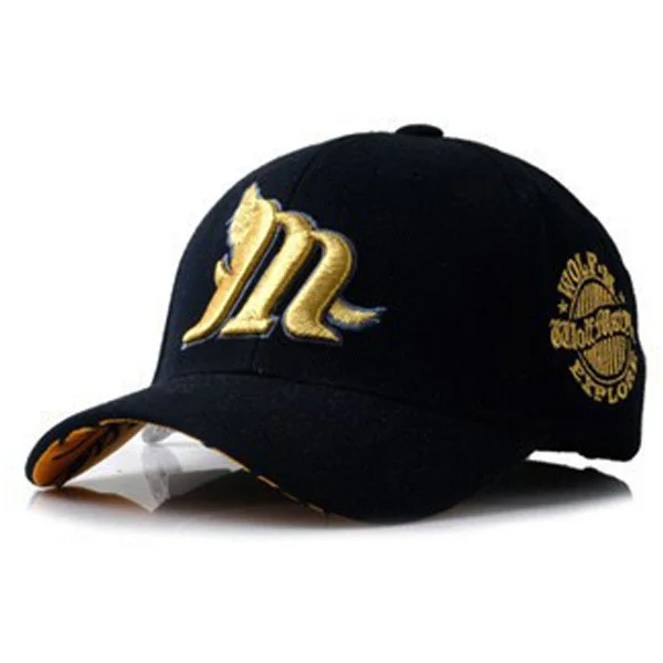 الكورية الذئب المطرزة الأزواج قبعة للجنسين القبعات قابل للتعديل Casquette البيسبول قبعات جديد