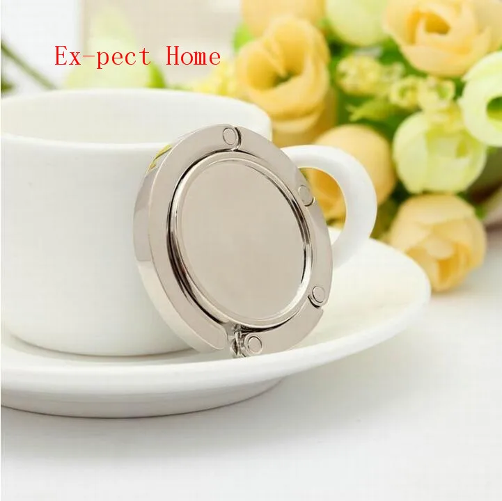 Free shipping Blank DIY Foldable Handbag Hanger Bag Purse Hanger folding Hook Holder for Restaurant Table heart shape portable metal foldable bag purse hook handbag hanger purse hook handbag holder shell bag folding table hook