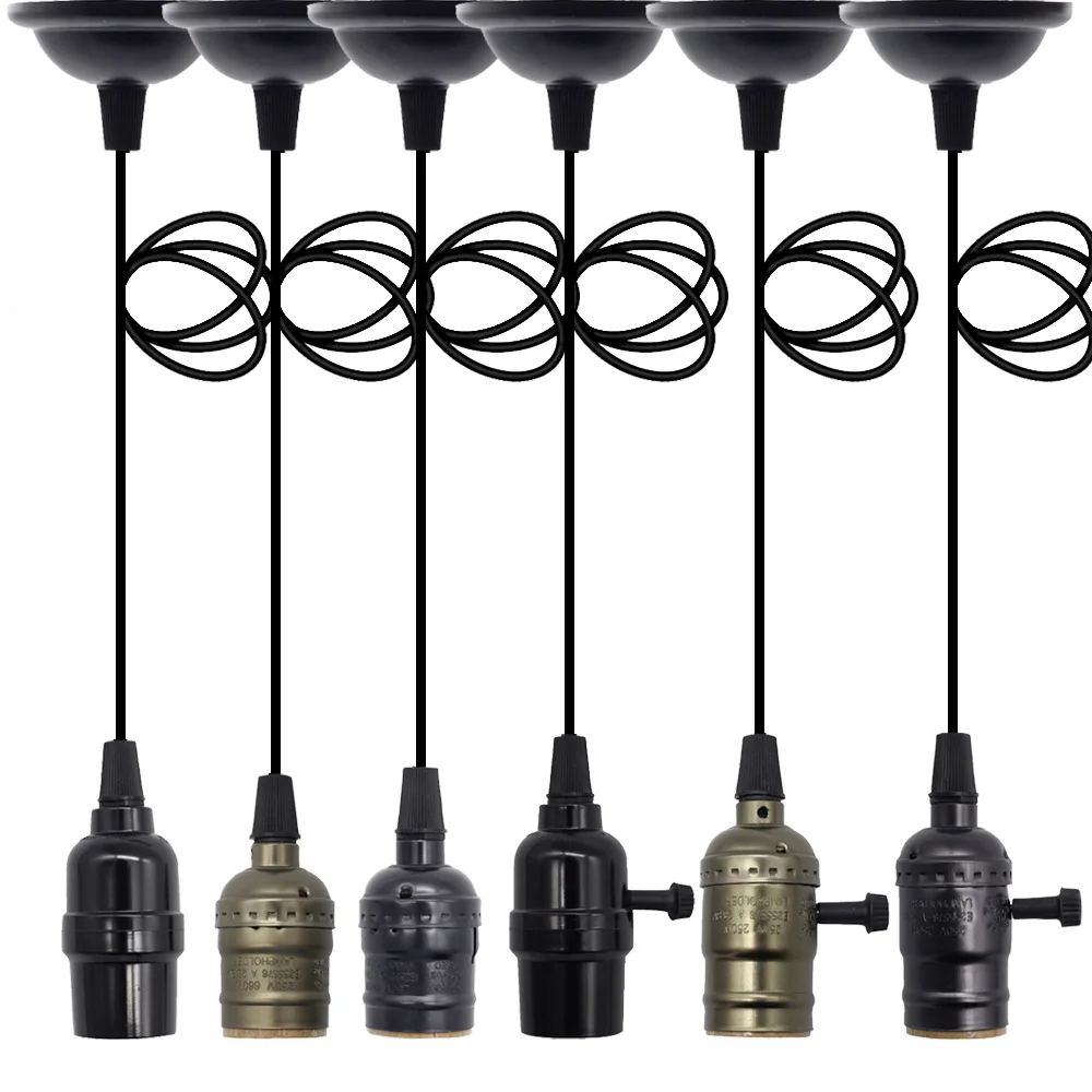 

TIANFAN Vintage Lamp Base 1.2M Cable 2*0.75mm2 E27/E26 Edison Screw Base Hanging Light Kit