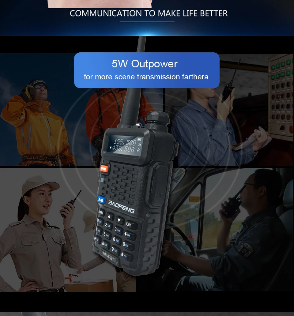 Talkie com Fone de Ouvido Estação de Rádio Baofeng Além Disso Uhf - 10 km Vhf Walkie Ptt Handheld Portátil Hotel cb Carro Amador hf 2pcs Bf-f8 2 KM VHF Walkie Talkie Com fone de