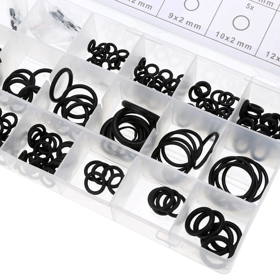 225x Rubber O Ring O-Ring Washer Seals Gasket Assortment Black for Car 18 Sizes