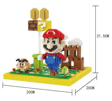 

2018Balody Blocks educational Building toy Mario Auction figures Yoshi Model Bricks Wario Cartoon Brinquedos Kids Gifts 16031