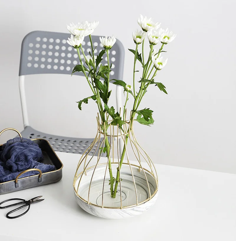 2018 Европейский стиль мрамор гладить растения ремесла мясистые керамика подставка для цветочных горшков гидропоники Цветочная композиция