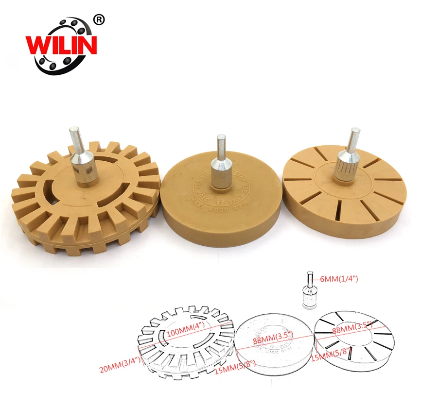 4 (100MM) Sticker Remover Decal Rubber Eraser Wheel Pinstripe