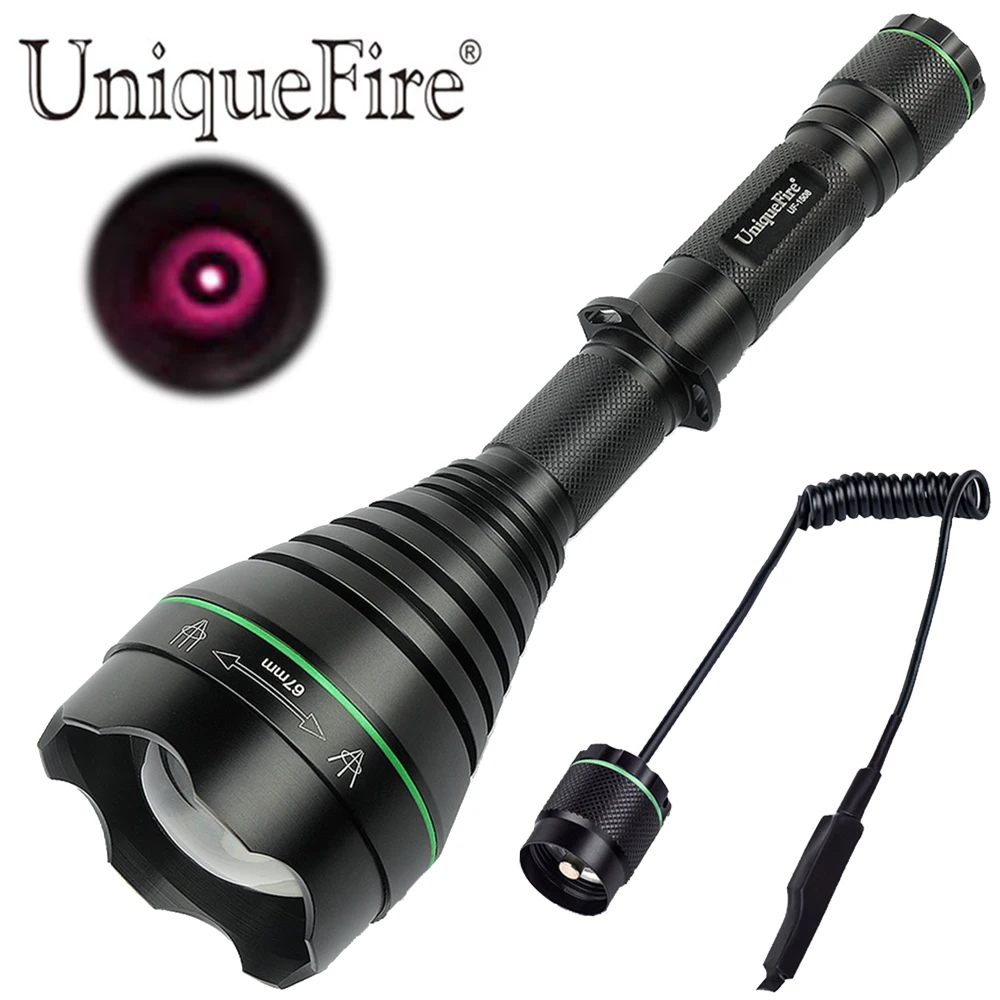 UniqueFire мощный ИК охотничий фонарик UF-1508 T75 850nm светодиодный масштабируемый объектив тактический фонарь с переключатель Rat Tail