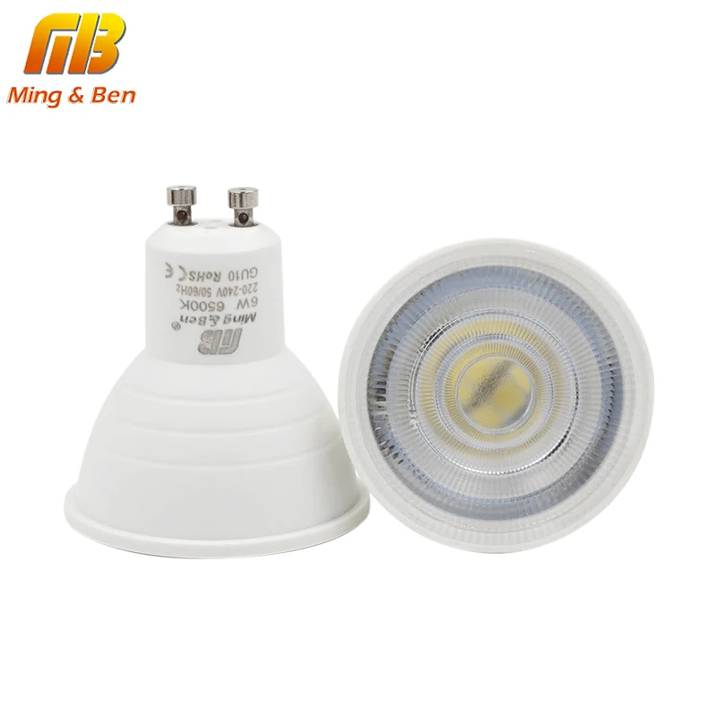 [Mingben] светодиодные лампы Spotlight GU10 MR16 6 Вт 220 В 230 COB чип 24 120 градусов прожектор