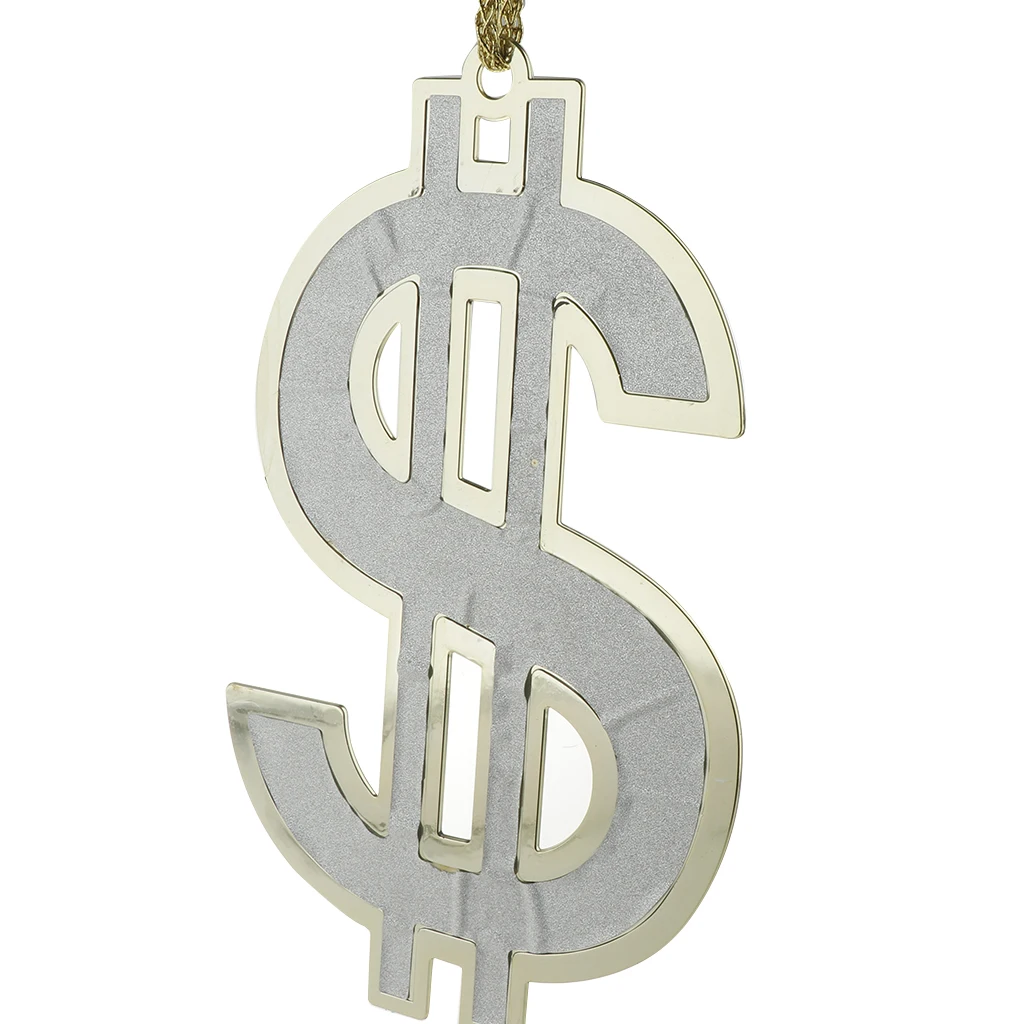 US Dollar Sign Pendant Necklace Hip Hop Jewlery Cosplay Hen Party Accessory