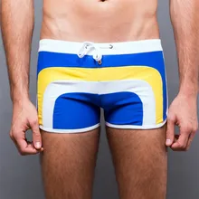 CKAHSBI Летние плавки для плавания купальный костюм Мужская пляжная одежда для плавания Шорты для плавания сшивание Tethers сексуальные мужские плавки O003