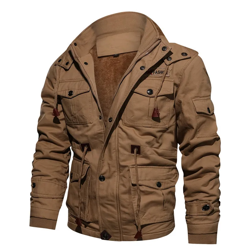

Autumn Winter Mens Plus Velvet Thick Thermal Coat Outdoor Sport Riding Climbing Training Warm Windproof Tactical Military Jacket