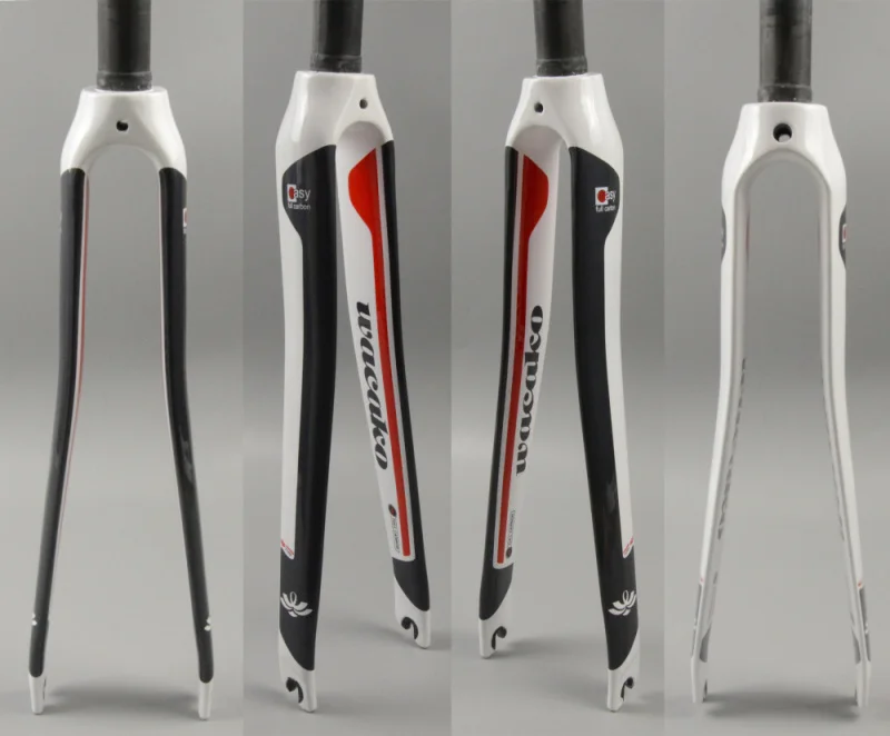 

Wacako full Carbon Fork New Style Road Bike Fork Bicycle Parts 1-1/8 700c 424g road bicycle fork Cycling Accessories white