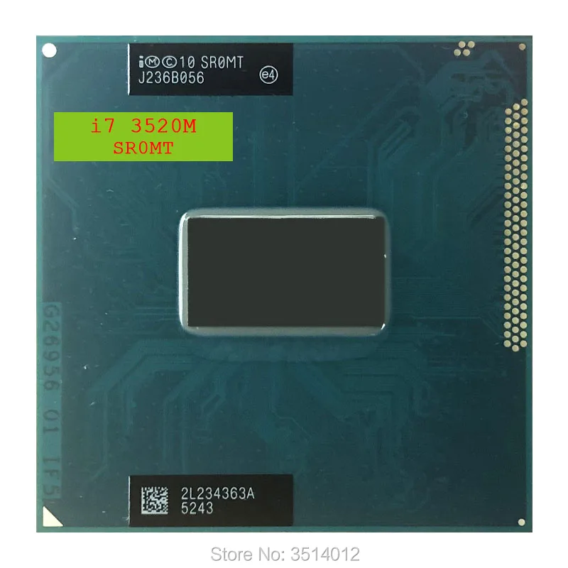 Процессор Intel Core i7 3520M SR0MT 2 9 ГГц двухъядерный четырехпоточный 4 Мб 35 Вт разъем G2 /