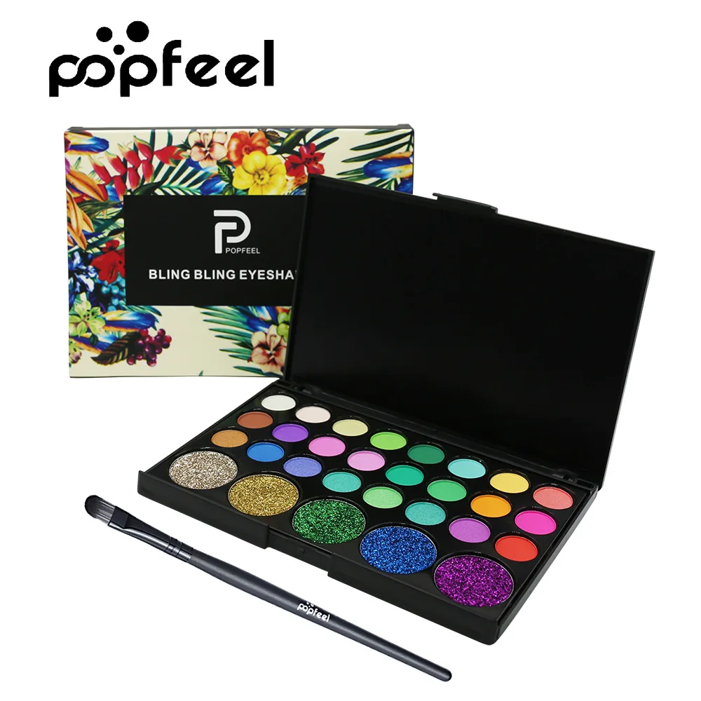 

POPFEEL 29 Color Eyeshadow Pearl Dumb Light Big Color Eye Shadow Belt Brush Suit Eye Shadow Makeup Eye Shadow
