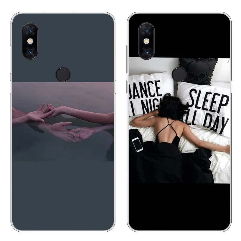 Nice Boy and Sleep All Day Case For Xiaomi Mi Mix 3 TPU Painted Mobile Phone Shell Lovely Color Painting Case.10 Colors! |