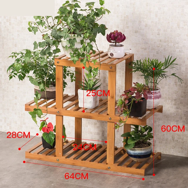 Bamboo Flower Pot Stand Plant Display Shelf Home Garden Outdoor Bamboo Flower Pot Stand Plant Display Shelf Home Garden Outdoor Decorative Shelves Planters Pots Indoor Rack For Flowers