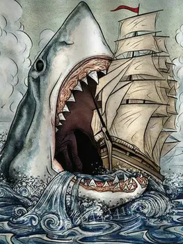

New 5D Diamond Painting Shark Icon Full Square / Round Drill Diamond Embroidery Diamond Mosaic Artwork TC586