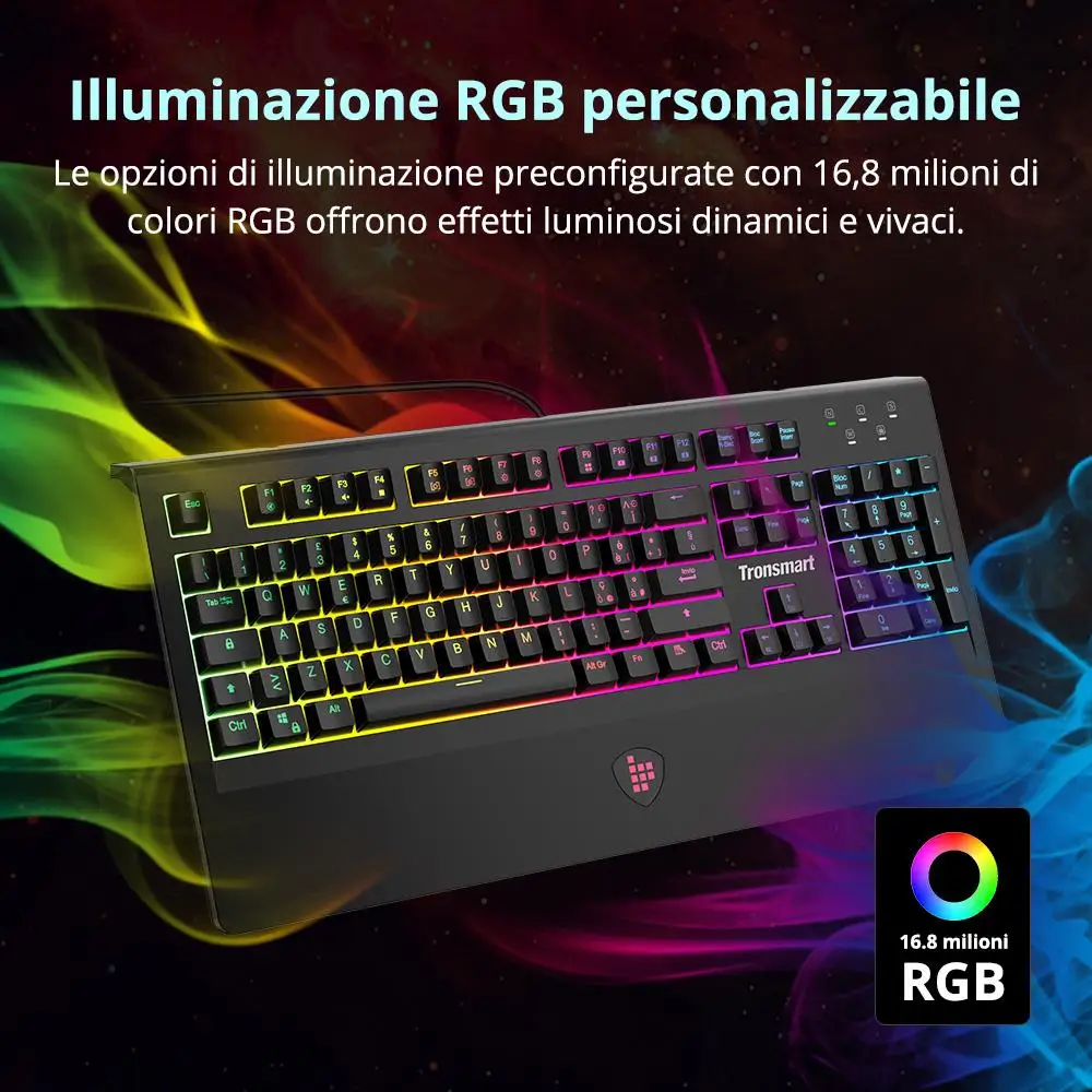 [IT STOCK] Tronsmart TK09R RGB Механическая игровая клавиатура с подсветкой макро синие