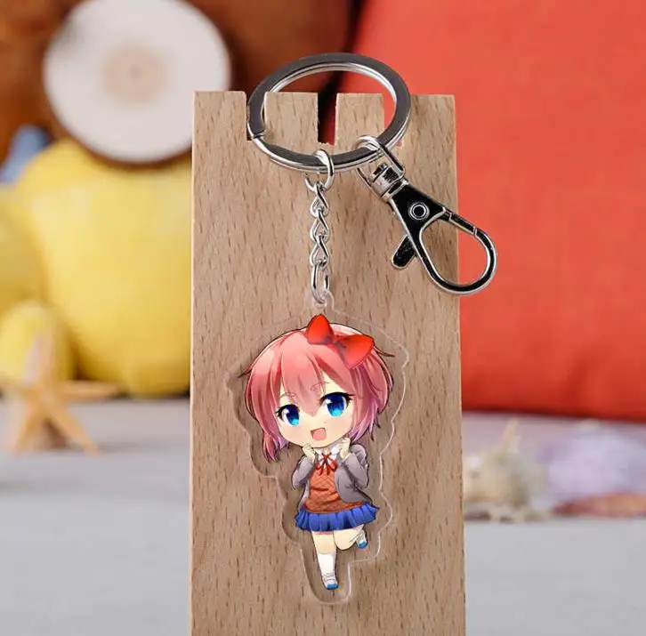 1 шт. Kawaii Doki Literature Club косплей брелок акриловый мультфильм Sayori Yuri Natsuki Monika игрушки