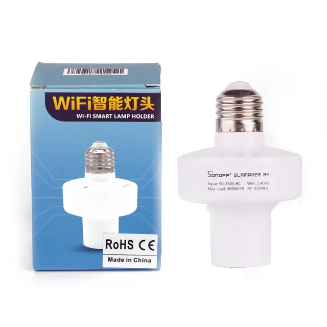 Sonoff Slampher E27 Smart Light Lamp Bulb Holder WiFi Bulbs 433MHz RF Wireless Light Holder For Smart Home