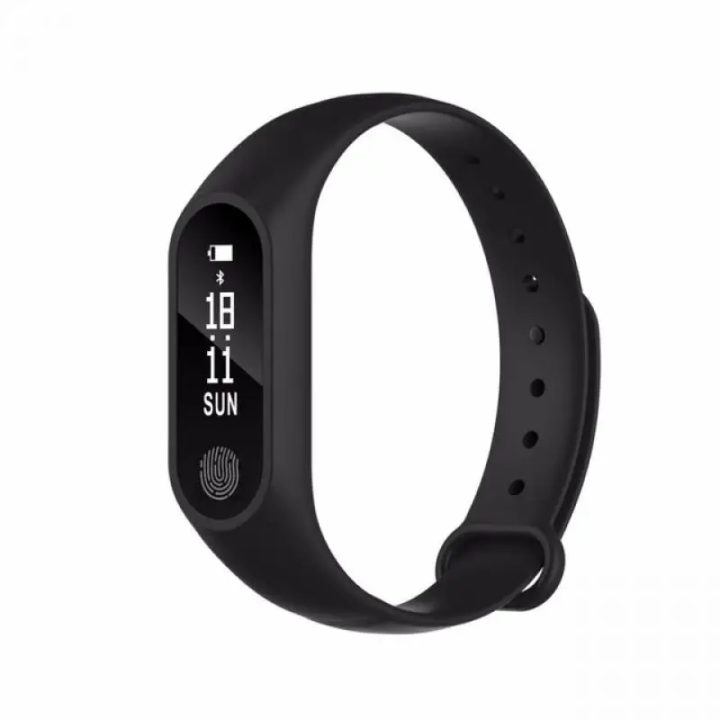 Водонепроницаемый шагомеры Bluetooth Смарт-браслет для бега спорт фитнес-браслет монитор сна Интеллектуальный OLED тачпад частота сердечных сокращений - Цвет: Черный