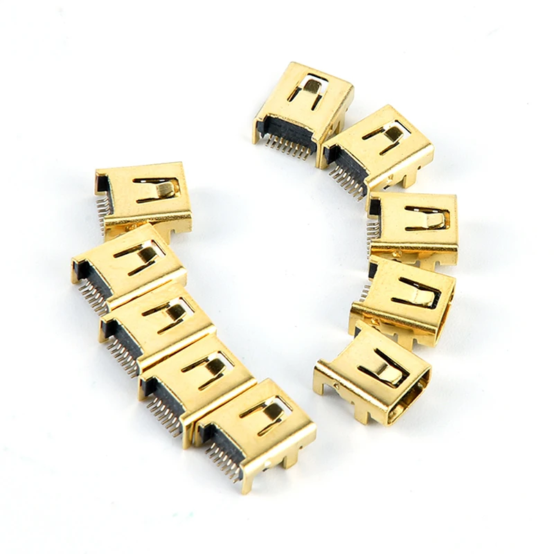 10 шт. Mini USB 8 Pin женский разъем Pcb Smt сварочное со штекера на гнездо P позолоченный