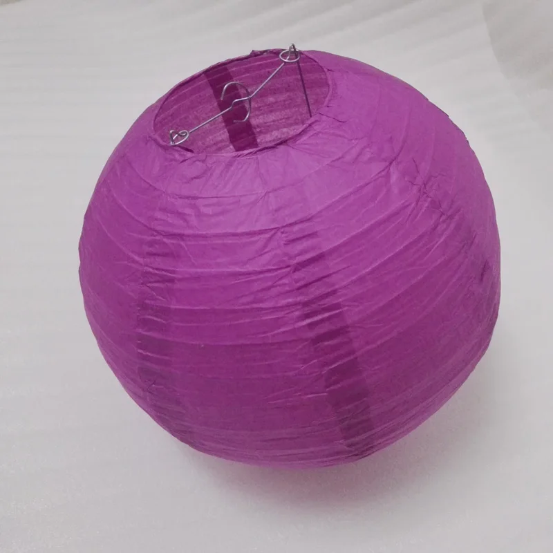 12 дюймов 30 см красивые китайские бумажные фонарики светодиодный абажур бумажный шар для украшения свадебной вечеринки белый розовый синий фиолетовый красный - Цвет: purplish red