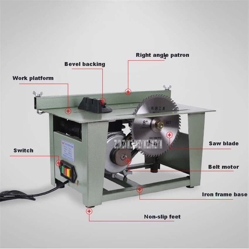 Mini Table Saw For Woodworking MJ1025 Portable DIY Wood Cutting Machine Woodworking Table Saw Table Panel Saw 3800r/min 1200W