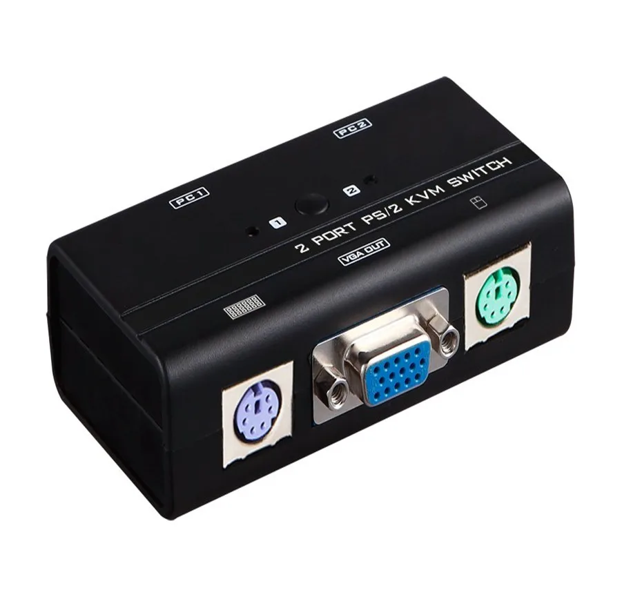 MT Viki 2 порта VGA KVM переключатель PS/2 мышь консоль клавиатуры ручное нажатие кнопки