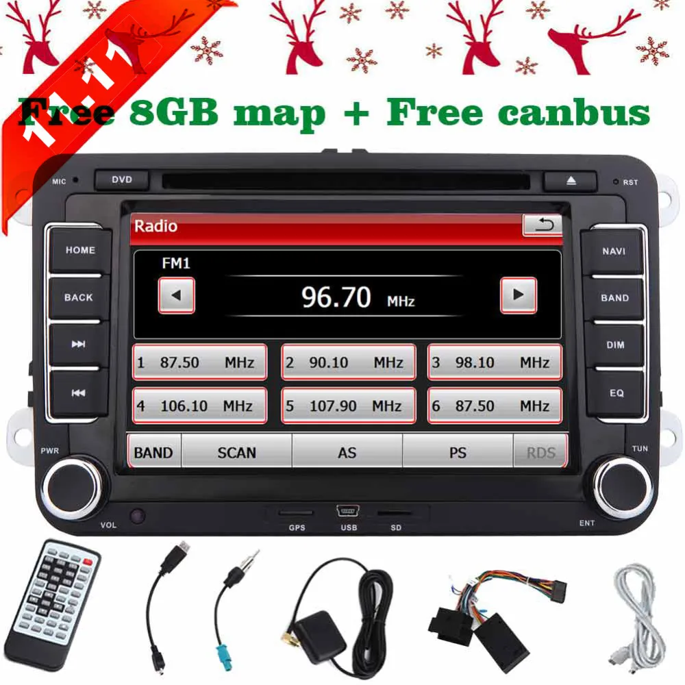 Поддержка Bluetooth RDS AM FM пульт дистанционного управления CAN шина резервная камера