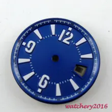 Мм 31,5 мм синий циферблат окошко даты fit ETA 2836 Mingzhu 4813 2813 двигаться для мужчин t Белый Часы Marks циферблат