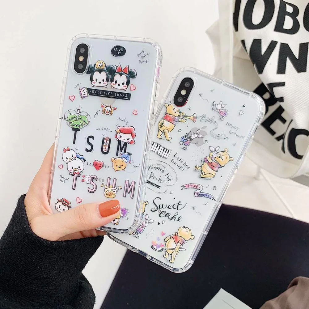 

New Cartoon Mickey Minnie stitch Donald daisy phone Case for iPhone7 7Plus 8 8Plus X XS XR XS Max 6 6Plus 6s 6sPlus phone cover