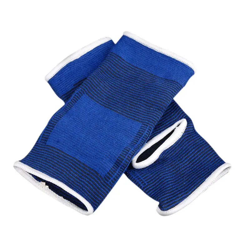 1 пара эластичных голеностопных бандажей компрессионная повязка на рукав спортивная облегчение боль в ноге защита - Цвет: Синий