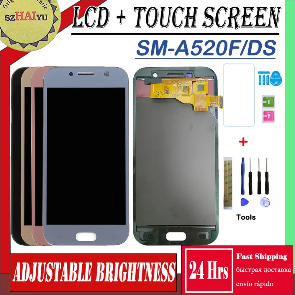 

SZHAIYU TFT 5.2inch LCD For Samsung Galaxy A5 2017 A520 LCD Display A520F Screen Touch Screen Adjust Brightness Replacement