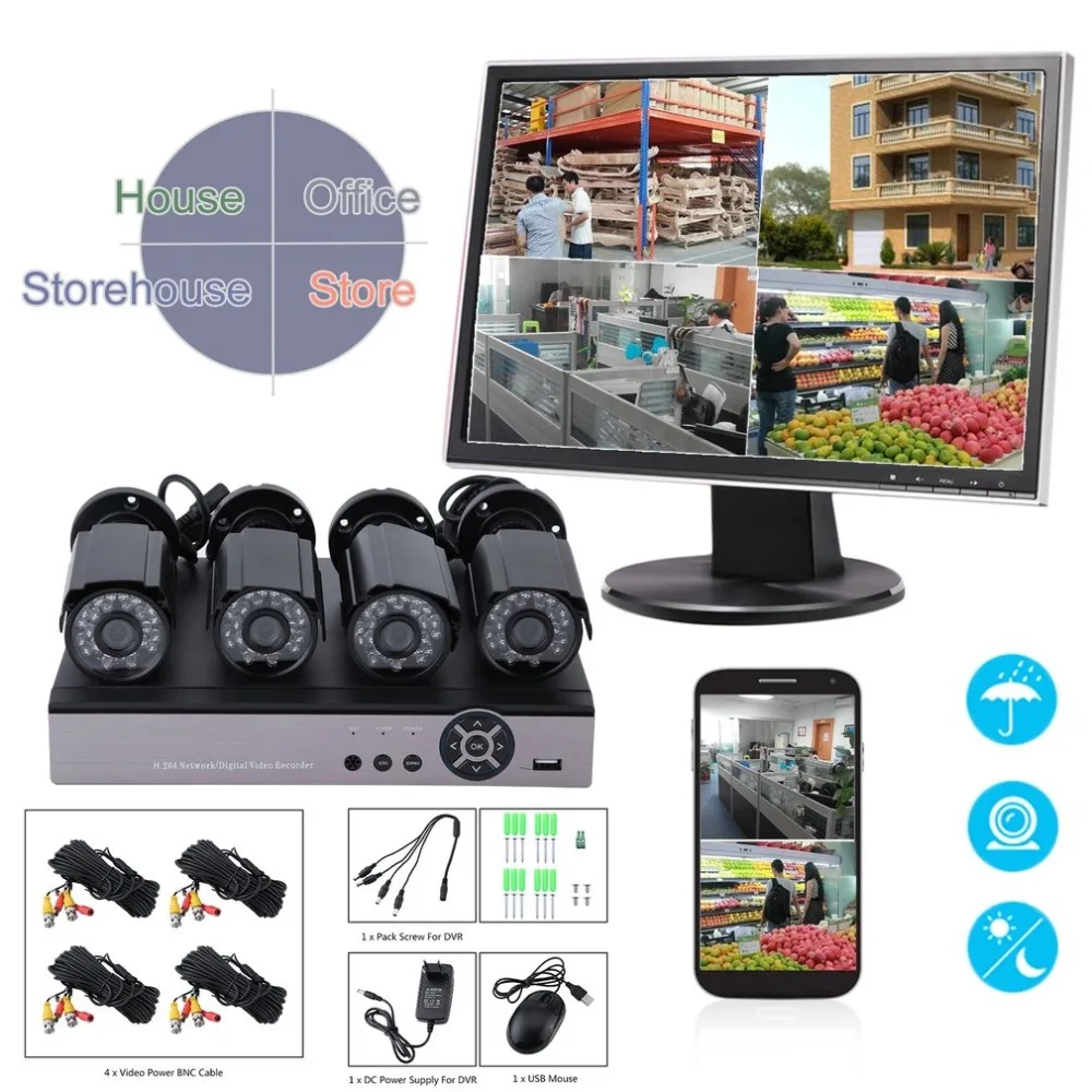 4 PCS 720P AHD Cameras 4CH 1080N HDMI DVR 100W AHD Surveillance Kit Outdoor Network Webcam Home Security System Low Price Hot 4 PCS 720P AHD Cameras 4CH 1080N HDMI DVR 100W AHD Surveillance Kit Outdoor Network Webcam Home Security System Low Price Hot
