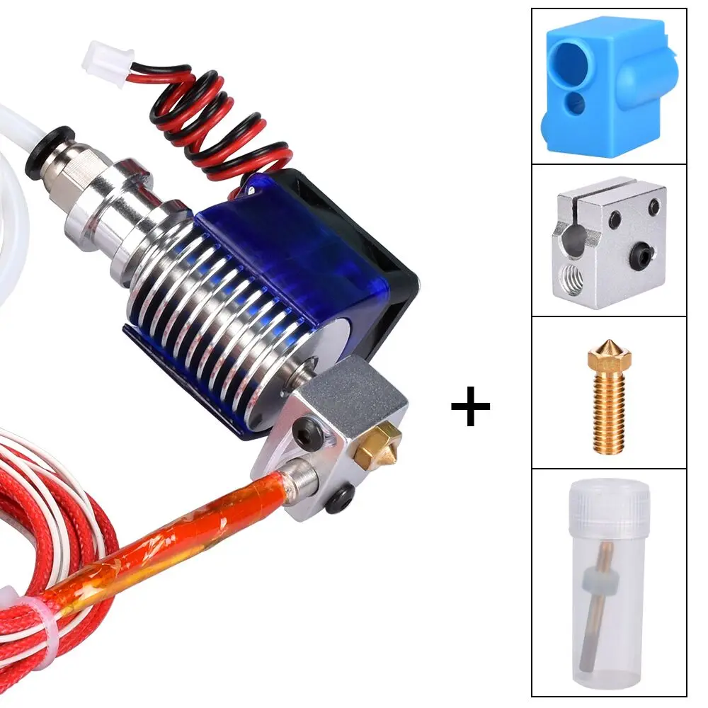 

V6 J-head Hotend Kit 1.75/3MM Filament Bowden Extruder Nozzle With Cooling Fan Heater Volcano Kit Silicone For 3D Printer Parts