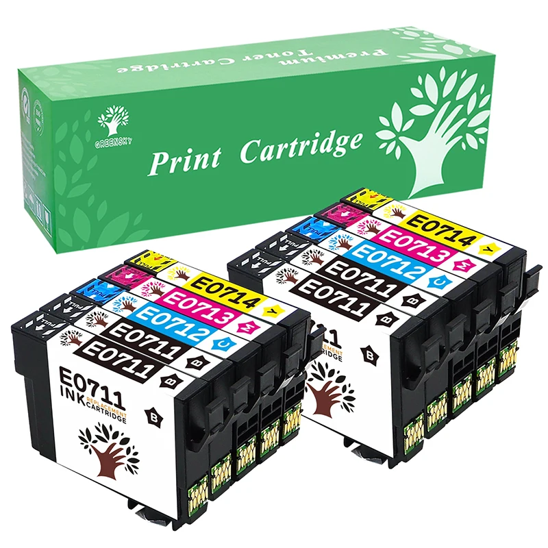 GREENSKY 10x T0711 0712 0713 0714 картриджи для Epson Stylus SX100 SX105 SX110 SX115 SX200 SX205 SX210 SX215 SX510w