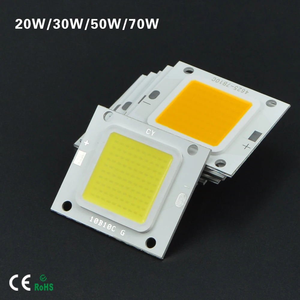 Новое поколение светодиодный чипы 30V 36V Высокая Мощность квадратные интегрированные лампы постоянного тока чип 20 Вт 30 Вт 50 Вт 70 Вт DIY прожектор лампы
