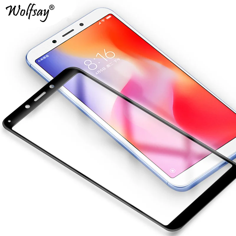 Стекло с полным покрытием для Xiaomi Redmi 6 2 шт. защита экрана закаленное стекло