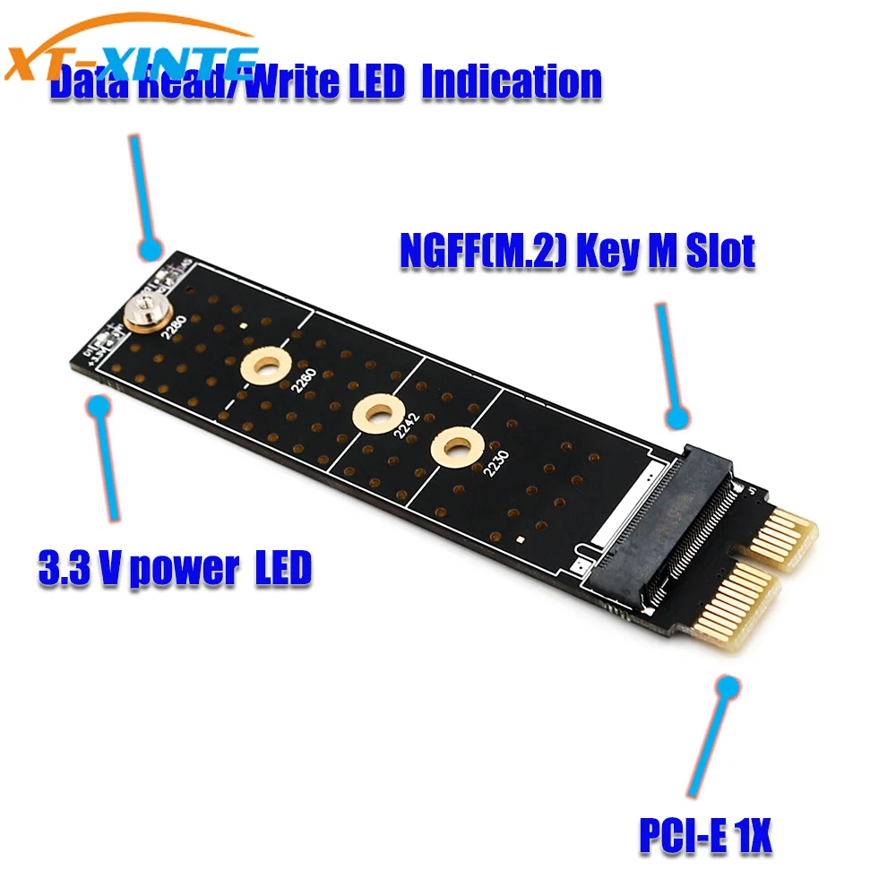 Переходная плата для NVME удлинитель NGFF M.2 PCI E3.0 1x Express Raiser ключей 2230 2280 M