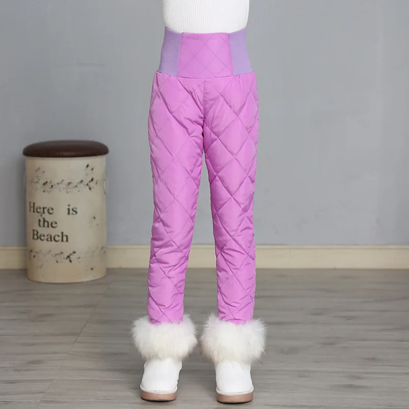 

2018 Winter Kids Waterproof Trousers Girls Duck Down Pants Children Leggings 13 14 Years Black White Pink Blue Pantalon Long Hot