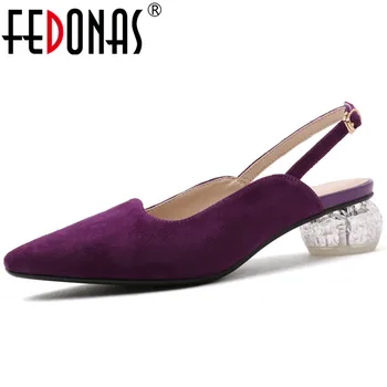 

FEDONAS Elegant Women Pumps Vintage Classic Design Suede Leather Strange Pointed Heeled Casual Shoes Woman Spring Summer Shoes
