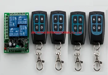

New DC12V 4CH RF Wireless Remote Control System 4 transmitter and 1 receiver universal gate remote control